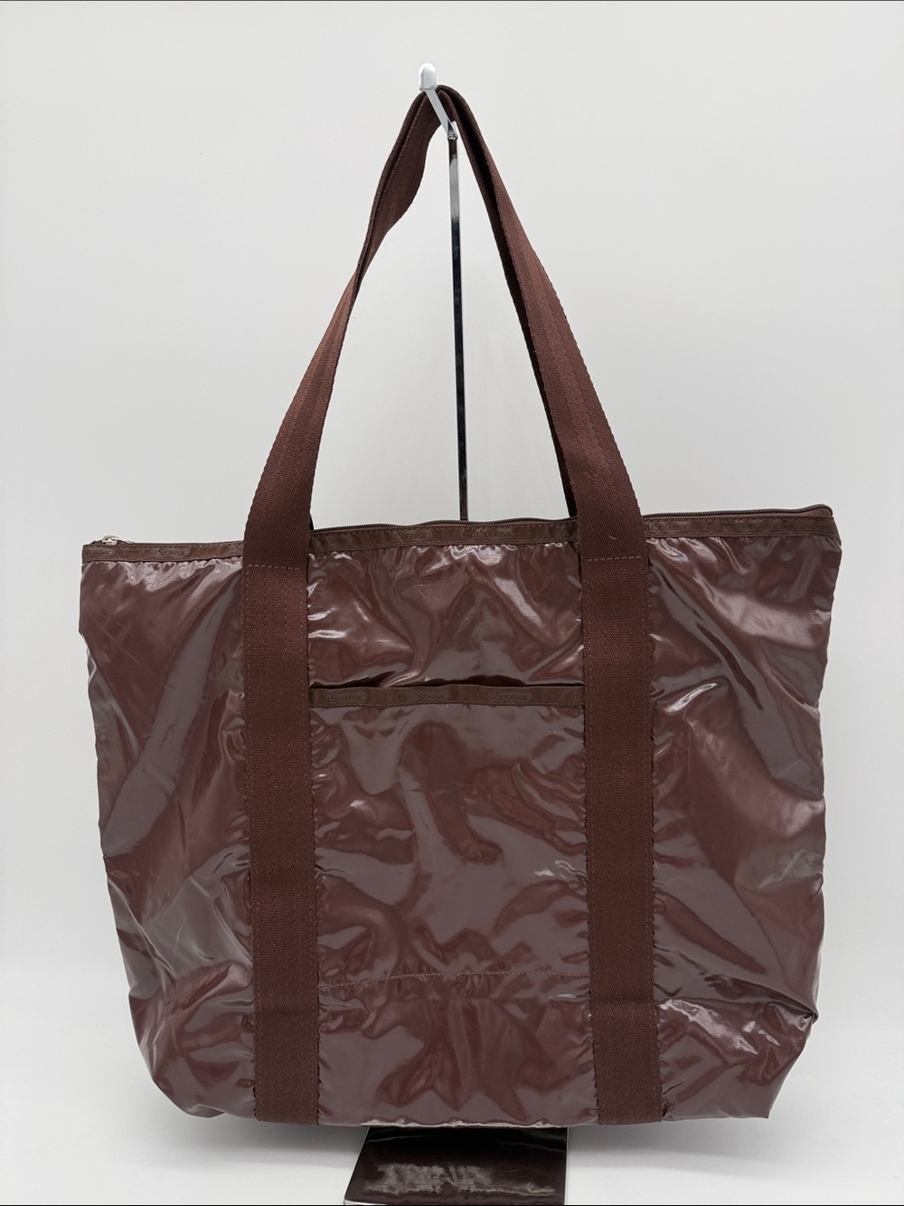 Lesportsac Maroon Shiny Tote Bag